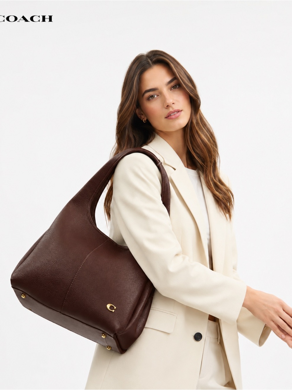 NWT Coach Lana Shoulder Bag Maple Pebble Leather CM544 Dust Bag Boutique $495